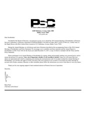 Proxy statement from chairman for the year 2019